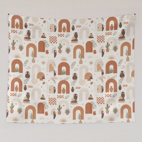 Item preview, Moody Terracotta Arch | Earthy Mediterranean Seamless Pattern | Modern Boho Aesthetic designed and sold by AP Digi Store.