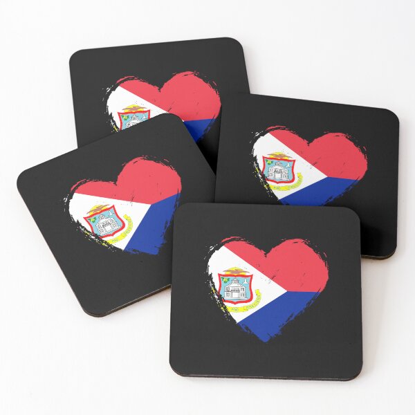 Item preview, Distressed Sint Maarten Flag Heart SX designed and sold by shitpostee.