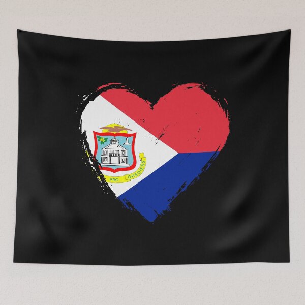 Item preview, Distressed Sint Maarten Flag Heart SX designed and sold by shitpostee.