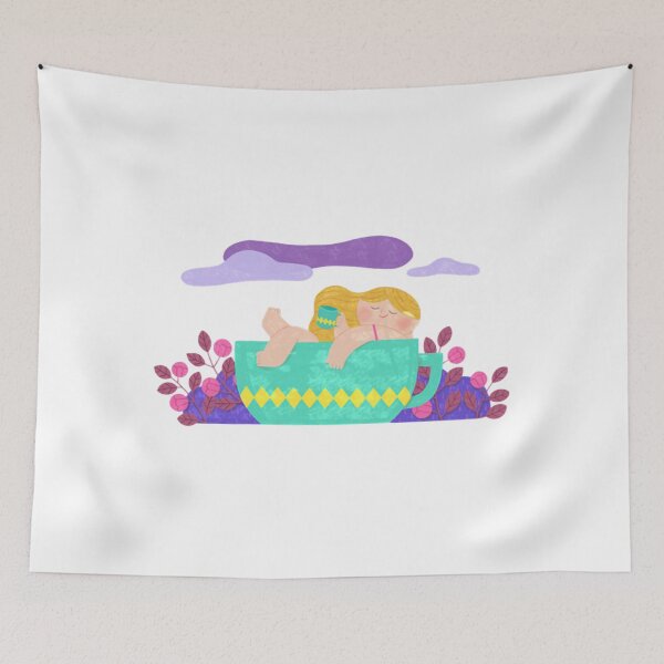 Item preview, Plop Into Coffee Cute Whimsical Girl Pastel Dream Cup Graphic designed and sold by VesperaVoid.