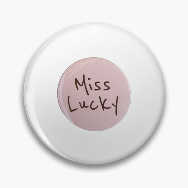 Item preview, vintage pink miss lucky badge button designed and sold by ellmoswrld.