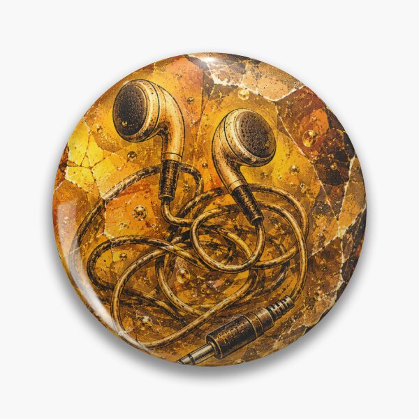 Item preview, Wired Earbuds in Amber – Retro Audio Relic designed and sold by yagniikd-.