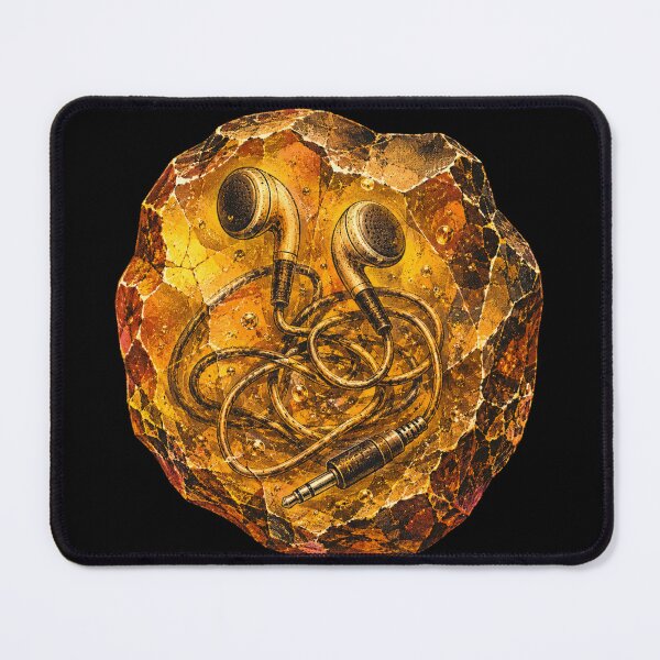 Item preview, Wired Earbuds in Amber – Retro Audio Relic designed and sold by yagniikd-.