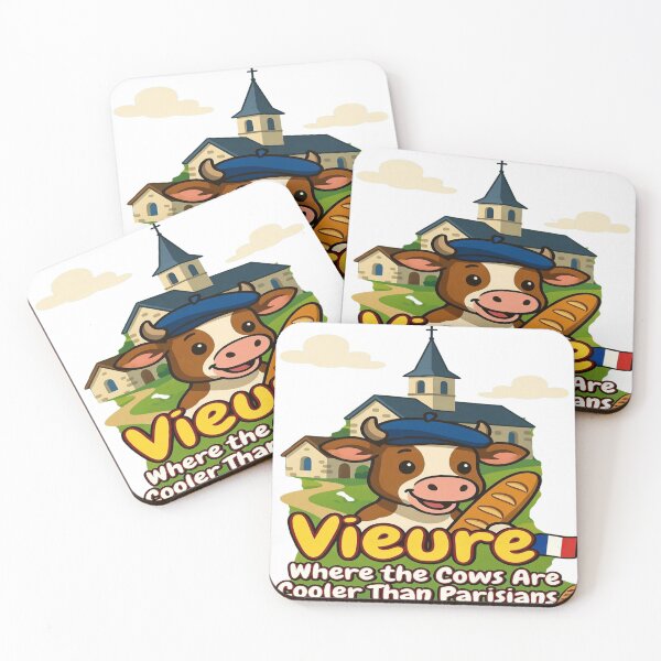 Item preview, Vieure France – Where the Cows Are Cooler Than Parisians | Funny French Village Cow T-Shirt | Rural France Travel Souvenir | Cute Cartoon Cow & Baguette Design designed and sold by Sushikidsntod.