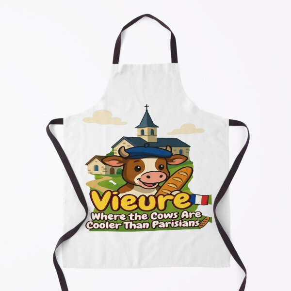 Item preview, Vieure France – Where the Cows Are Cooler Than Parisians | Funny French Village Cow T-Shirt | Rural France Travel Souvenir | Cute Cartoon Cow & Baguette Design designed and sold by Sushikidsntod.