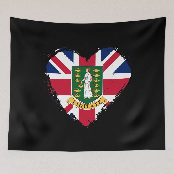 Item preview, Distressed British Virgin Islands Flag Heart VG designed and sold by shitpostee.