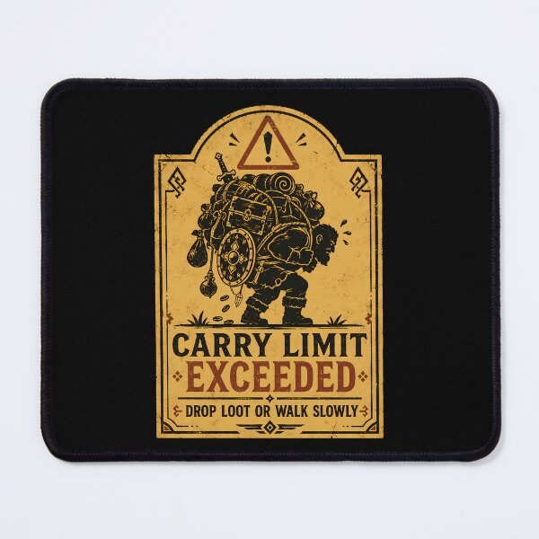 Item preview, Adventurer Carry Limit Warning Sign designed and sold by agearb.