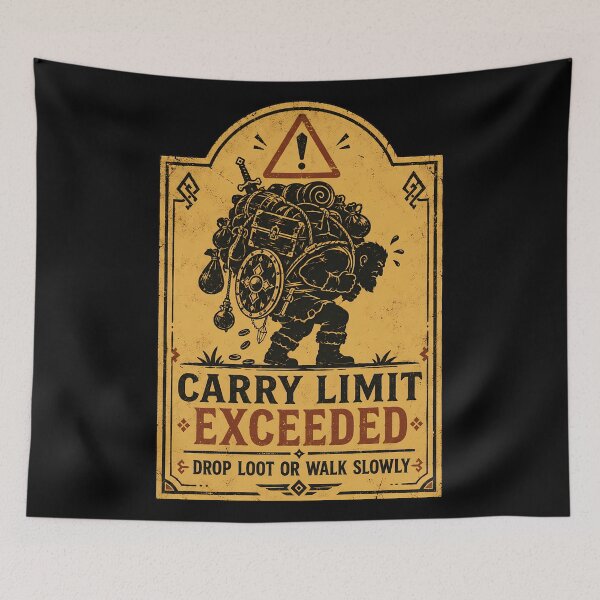 Item preview, Adventurer Carry Limit Warning Sign designed and sold by agearb.