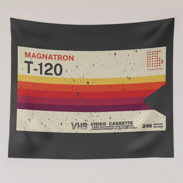Artikelvorschau, Retro-VHS-Kassetten-T-Shirt, Vintage-Videokassetten-Shirt, 80er-Jahre-Nostalgie-Shirt, T-Shirt mit Grafik im Stil analoger Medien entworfen und verkauft von FULLER FACTORY.