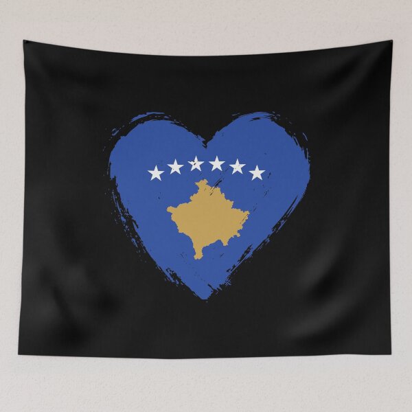 Item preview, Distressed Kosovo Flag Heart XK designed and sold by shitpostee.