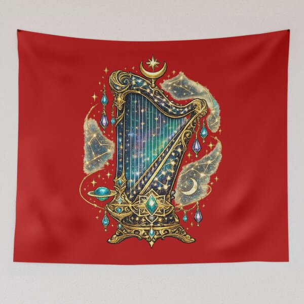 Item preview, Celestial Galaxy Harp | Mystic Cosmic Instrument | Fantasy Astrology Art designed and sold by irfanshikh.
