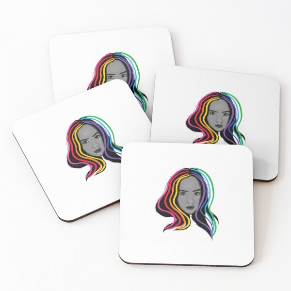 Item preview, Rainbow Hair Woman — Colorful Portrait Art Print, Bold Feminine Illustration designed and sold by holdmeras.