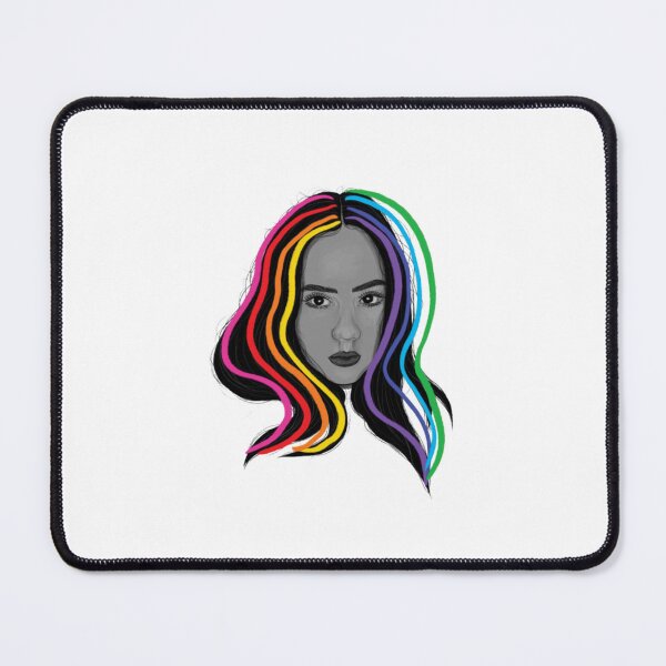 Item preview, Rainbow Hair Woman — Colorful Portrait Art Print, Bold Feminine Illustration designed and sold by holdmeras.