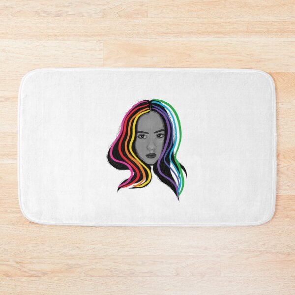 Item preview, Rainbow Hair Woman — Colorful Portrait Art Print, Bold Feminine Illustration designed and sold by holdmeras.