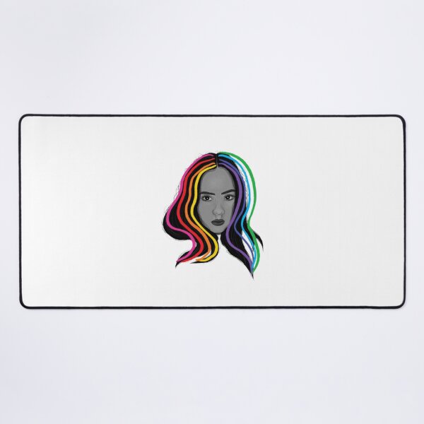 Item preview, Rainbow Hair Woman — Colorful Portrait Art Print, Bold Feminine Illustration designed and sold by holdmeras.