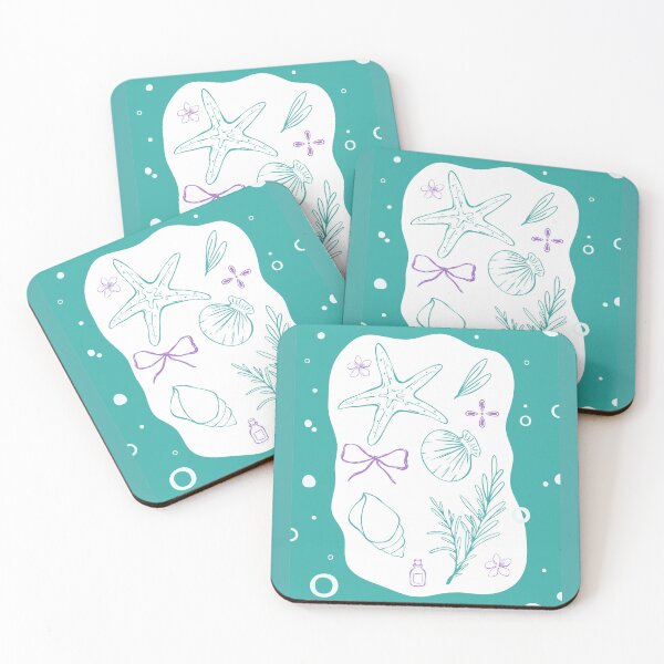 Item preview, Coastal Sea Treasures Postcard | Minimal Mediterranean Ocean Illustration designed and sold by Sagi Jane Art.