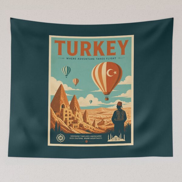 Item preview, Vintage Turkey Poster designed and sold by GoodOldVintage.
