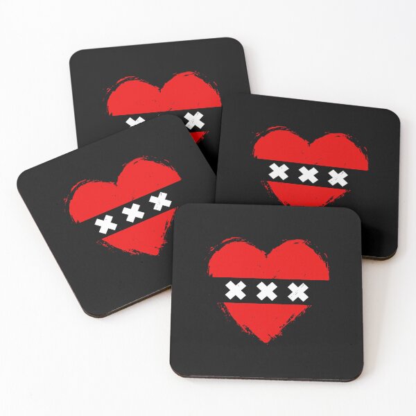Item preview, Distressed Amsterdam Flag Heart XX designed and sold by shitpostee.