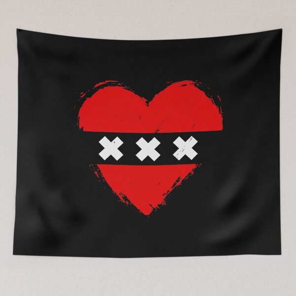 Item preview, Distressed Amsterdam Flag Heart XX designed and sold by shitpostee.