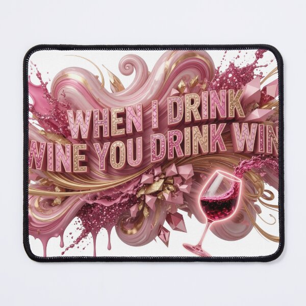 Item preview, Edgy WHEN I DRINK WINE YOU DRINK WINE Print designed and sold by dazzlemakers.