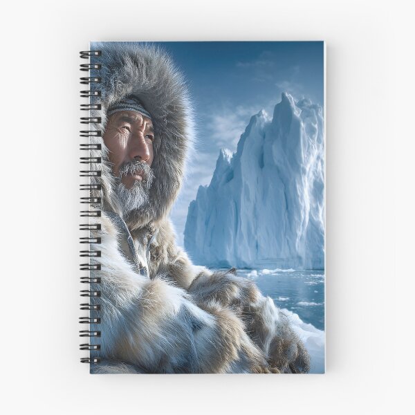 Item preview, Elder in Fur Outfit Beside Majestic Iceberg designed and sold by Artessie.