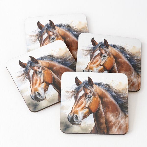 Item preview, Beautiful portrait digital watercolour painting of a majestic horse  designed and sold by alcame-photo.