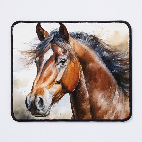 Item preview, Beautiful portrait digital watercolour painting of a majestic horse designed and sold by alcame-photo.