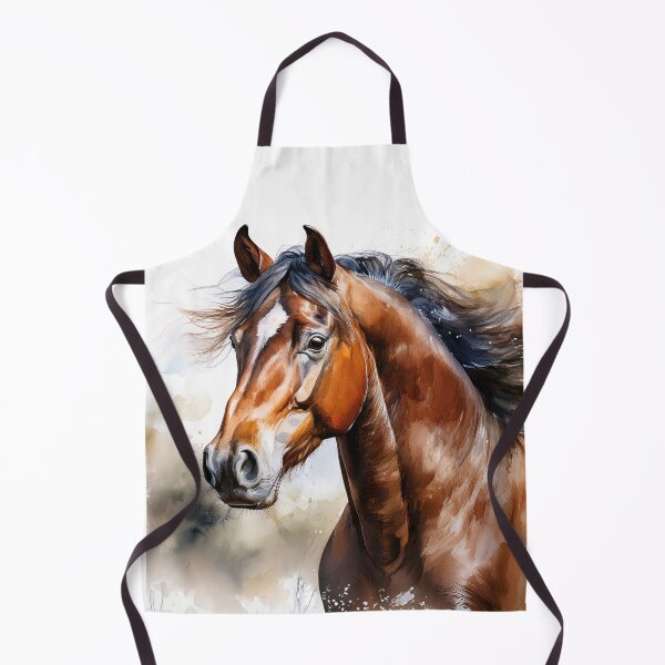 Item preview, Beautiful portrait digital watercolour painting of a majestic horse designed and sold by alcame-photo.