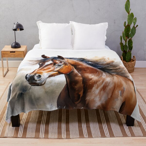 Item preview, Beautiful portrait digital watercolour painting of a majestic horse designed and sold by alcame-photo.