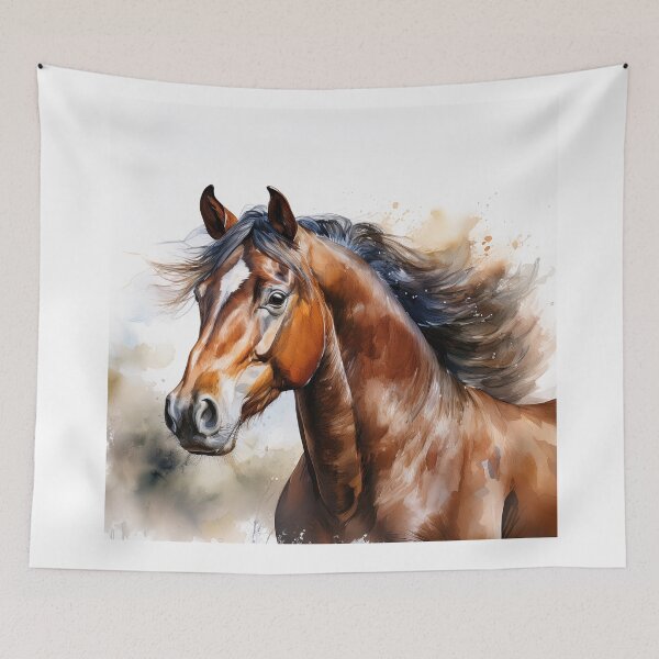 Item preview, Beautiful portrait digital watercolour painting of a majestic horse  designed and sold by alcame-photo.
