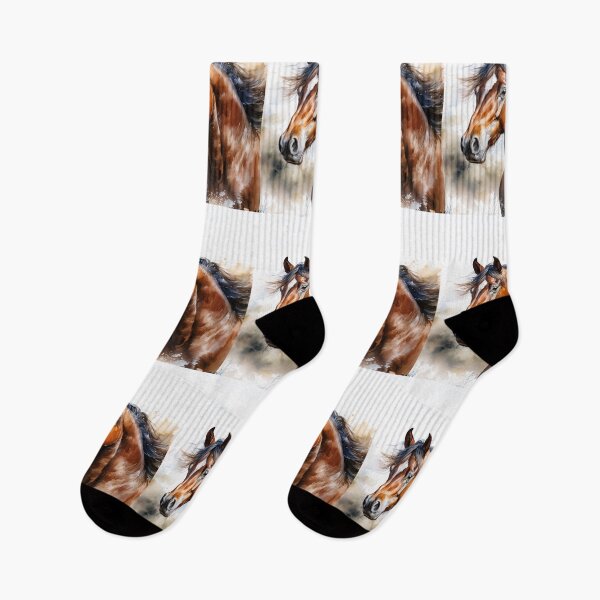 Item preview, Beautiful portrait digital watercolour painting of a majestic horse  designed and sold by alcame-photo.