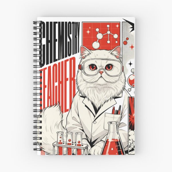 Item preview, Chemistry Teacher Persian Cat Graphic Poster T-Shirt | Funny Science Professor Cat STEM Teacher Gift Modern Red Black Art designed and sold by illeN-Art-World.