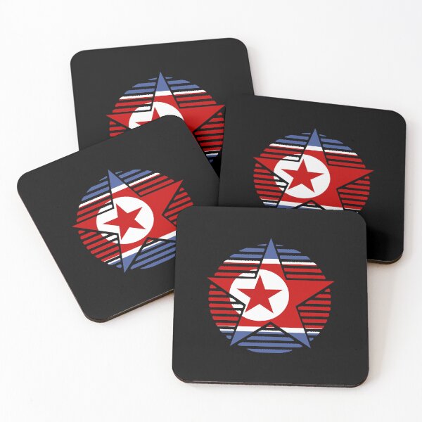 Item preview, Retro North Korea Flag Star KP designed and sold by shitpostee.