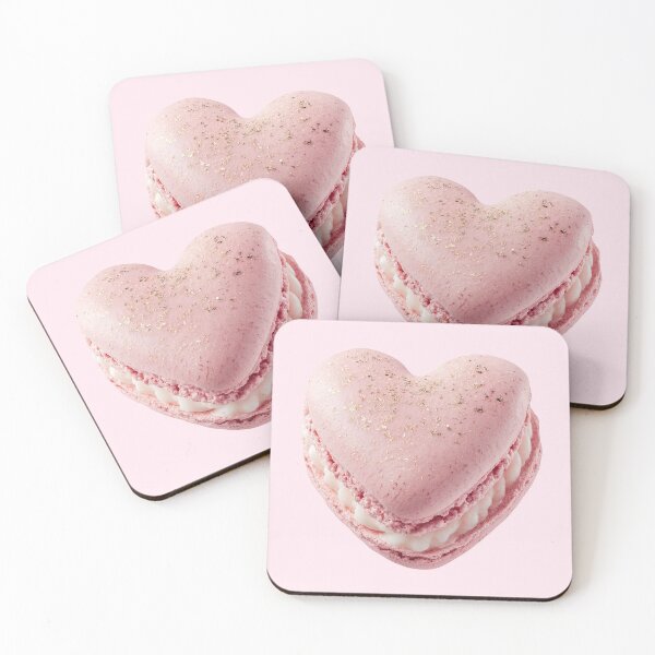 Item preview, Pink Heart Macaron Cute Coquette Dessert designed and sold by jianina-alondra.