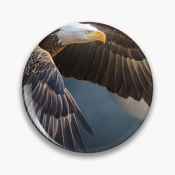 Item preview, Majestic Eagle Soaring Near Full Moon at Nighttime designed and sold by Artessie.