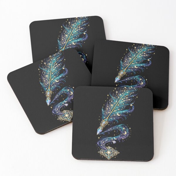 Item preview, Celestial Constellation Feather | Cosmic Quill | Galaxy Fantasy Illustration designed and sold by irfanshikh.