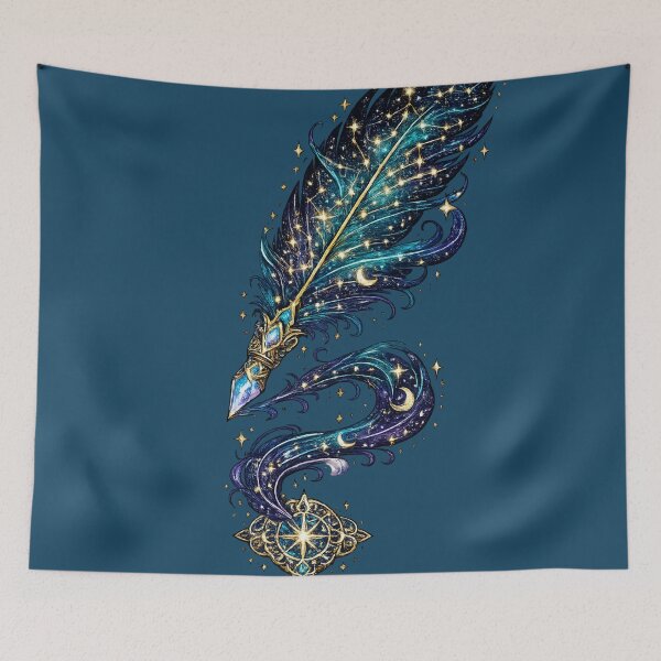Item preview, Celestial Constellation Feather | Cosmic Quill | Galaxy Fantasy Illustration designed and sold by irfanshikh.