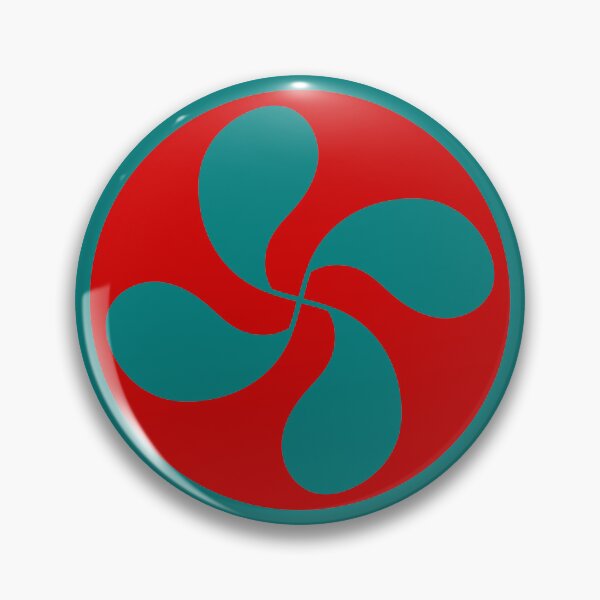 Item preview, Green lauburu Basque cross on red background designed and sold by Provinces de France.
