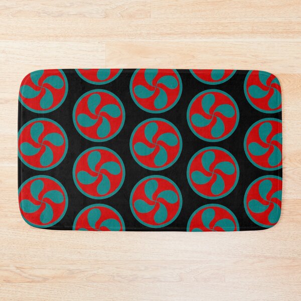 Item preview, Green lauburu Basque cross on red background designed and sold by Provinces de France.