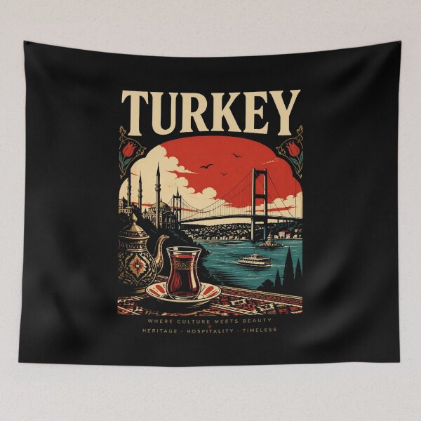 Item preview, Vintage Turkey Poster designed and sold by GoodOldVintage.