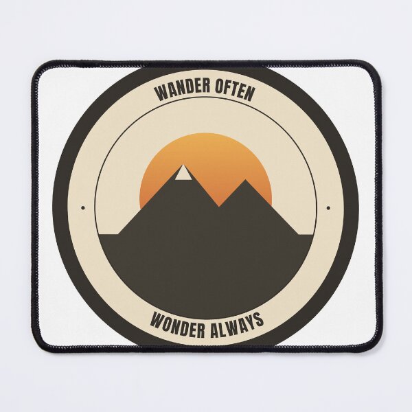Item preview, Wander Often Wonder Always Retro Mountain Badge designed and sold by Faissal SBIAA.