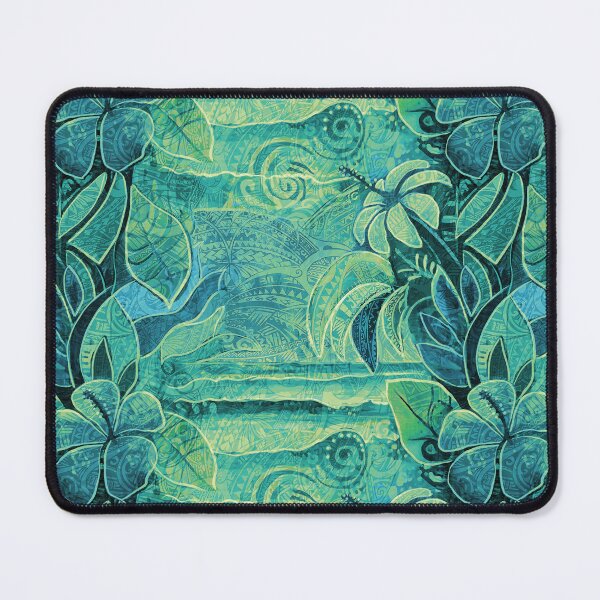 Item preview, Teal Hawaiian Lagoon Abstract - Tropical Floral, Ocean & Sky Art designed and sold by sunnthreads.