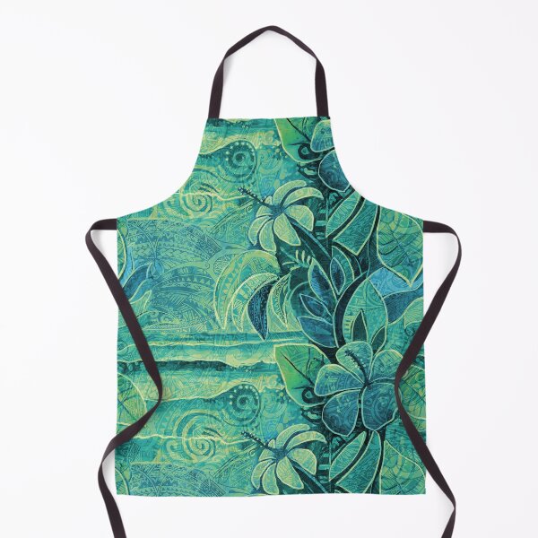 Item preview, Teal Hawaiian Lagoon Abstract - Tropical Floral, Ocean & Sky Art designed and sold by sunnthreads.