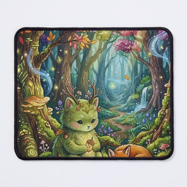 Item preview, Magical Forest Guardian Art – Cottagecore Fantasy Creature – Sleeping Fox Enchanted Forest Print – Goblincore Watercolor Art – Whimsical Nature Spirit designed and sold by @SHINTOSARTSTORE.