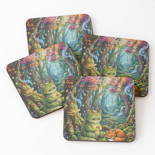 Item preview, Magical Forest Guardian Art – Cottagecore Fantasy Creature – Sleeping Fox Enchanted Forest Print – Goblincore Watercolor Art – Whimsical Nature Spirit designed and sold by @SHINTOSARTSTORE.