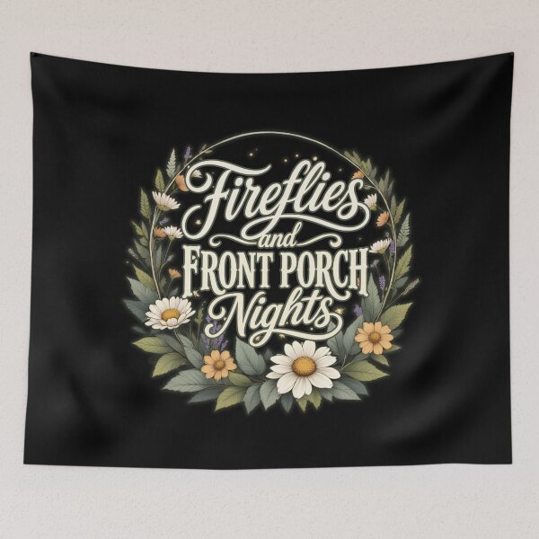 Item preview, Fireflies and Front Porch Nights Vintage Wildflower Typography designed and sold by PROPera-design.