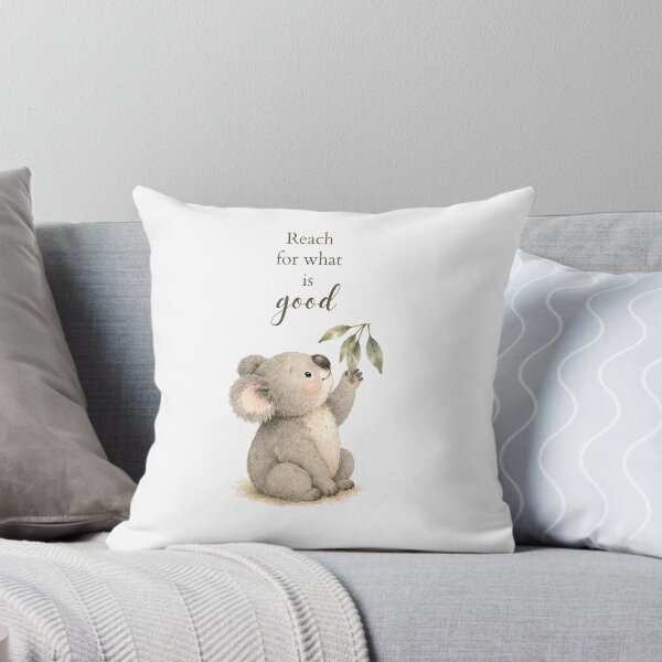 Item preview, Cute Koala with Reach for What is Good Quote designed and sold by Birdsong Blessings.