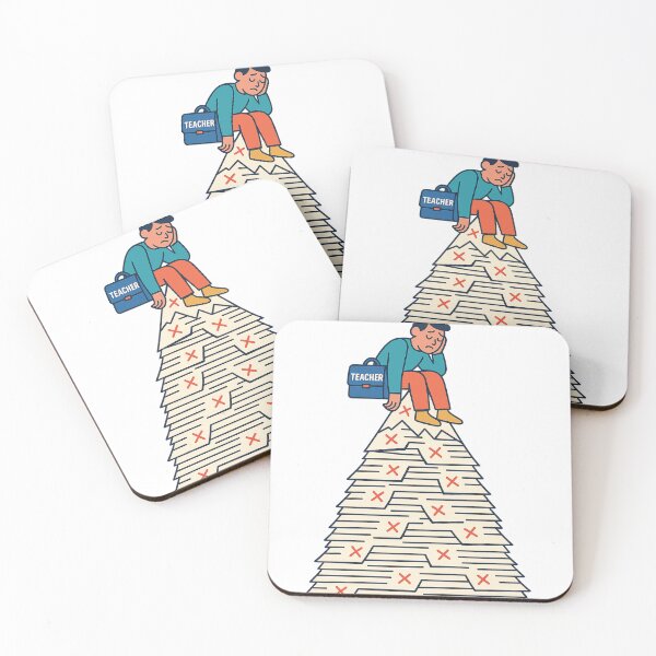 Item preview, Mountain of Corrections Exhausted Teacher designed and sold by FunnyGiftDesign.