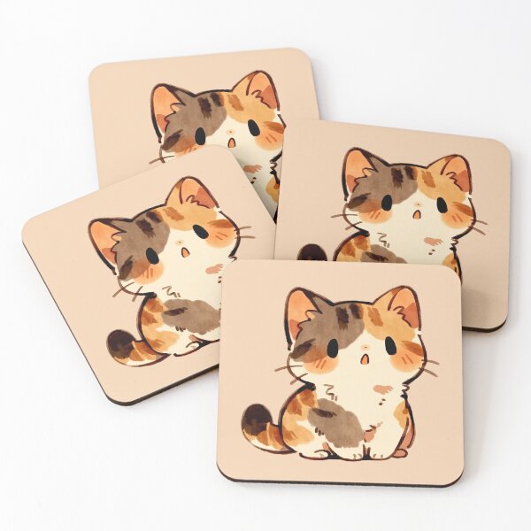 Item preview, Cute Calico Kitten Kawaii Cat Illustration designed and sold by jianina-alondra.