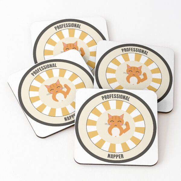 Item preview, Professional Napper Cute Funny Cat Retro Badge designed and sold by Faissal SBIAA.